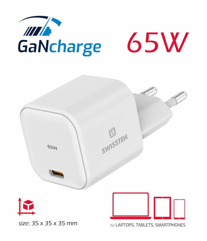 Carregador USB-C GaN 65W Swissten