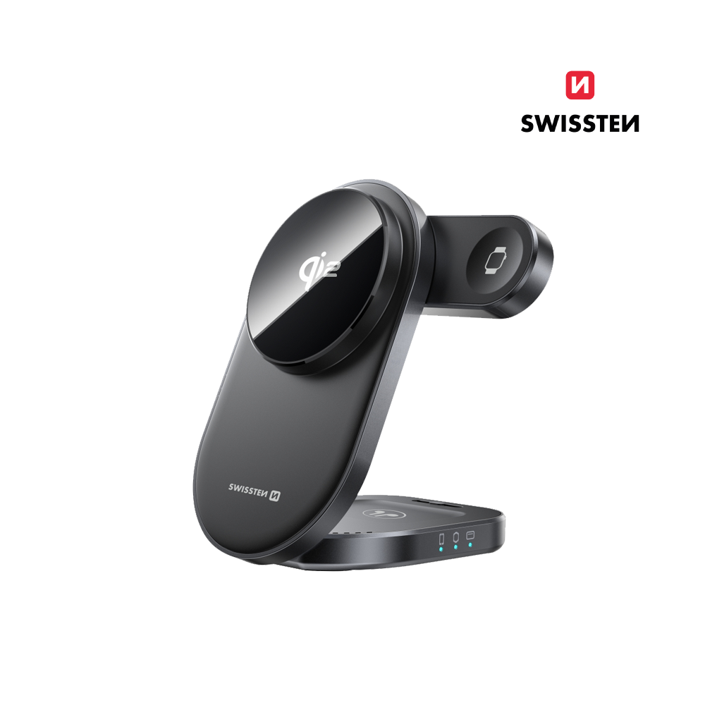 Carregador Wireless Qi2 MagBase (3 em 1) Swissten