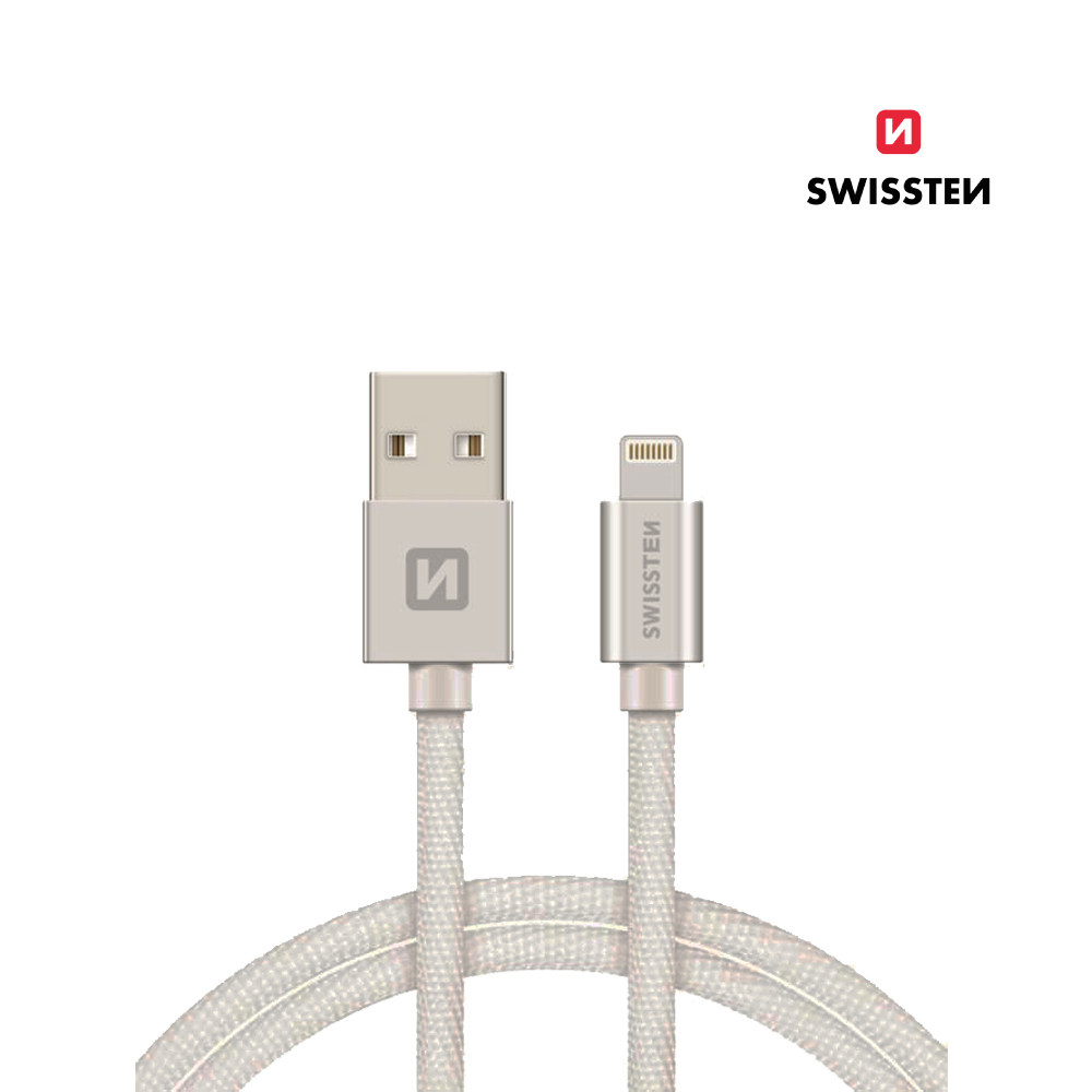 Cabo 1.2M Textile USB para Lightning MFI Swissten