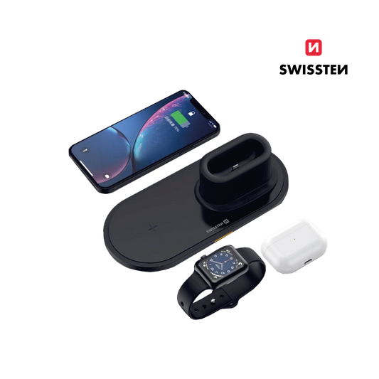 Carregador Wireless 3 em 1 15W Swissten
