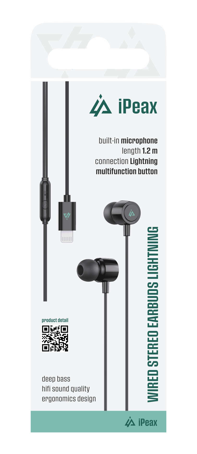 Auriculares com fio Lightning iPeax