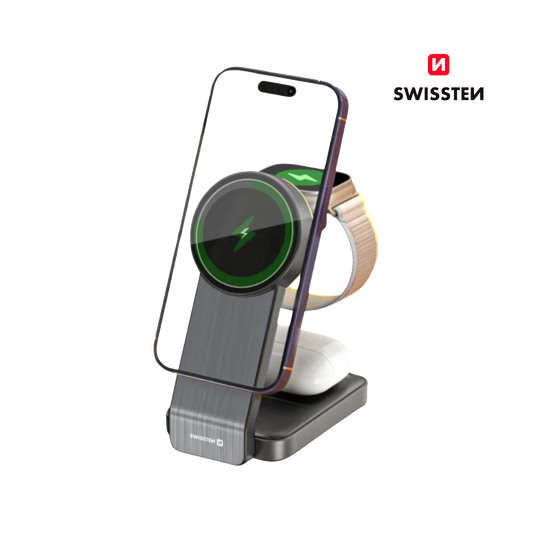 Carregador Wireless MagFold (MagSafe 3 em 1) 25W Swissten