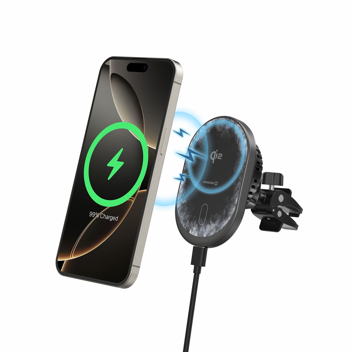 Suporte Magnético para carro MagRide Qi2 15W Swissten