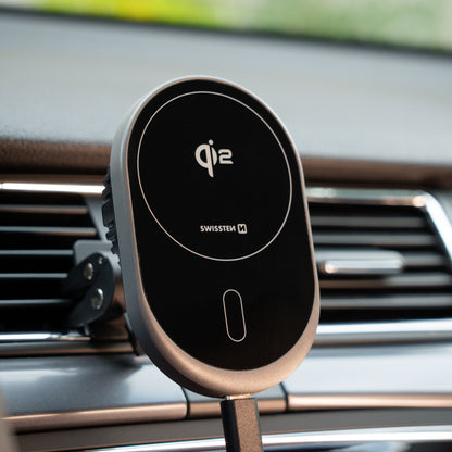 Suporte Magnético para carro MagRide Qi2 15W Swissten