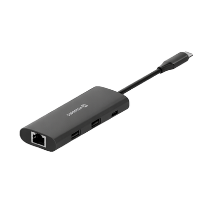 Adaptador HUB USB-C 8 em 1 Swissten (USB-C 100W, HDMI 4K, 2x USB 3.0, RJ45, SD, Micro SD)
