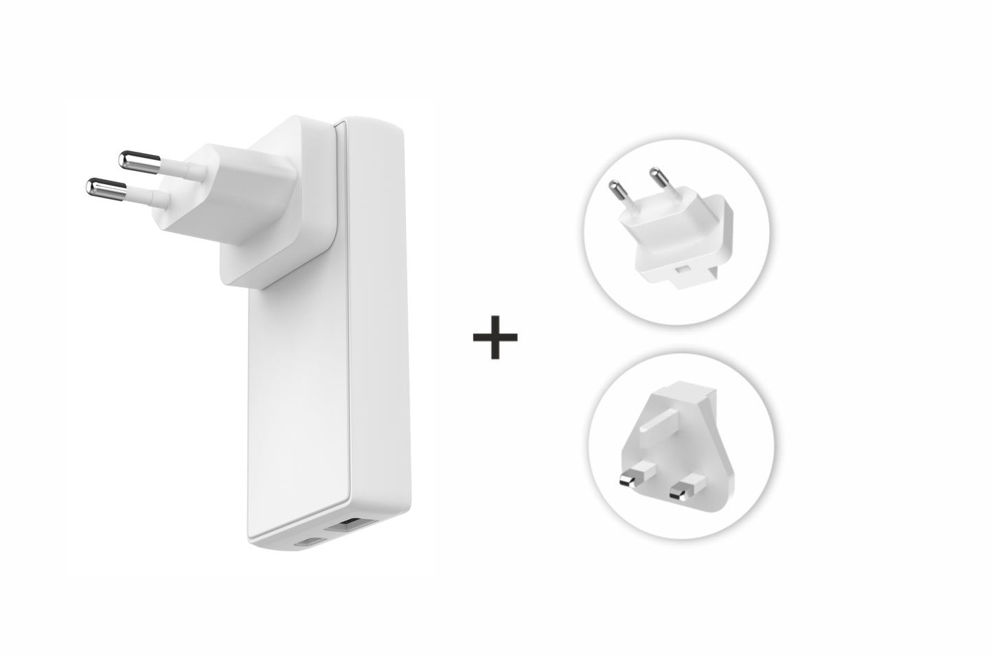 Adaptador Carregador World Travel USB-C + USB-A Swissten