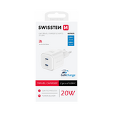 Adaptador de Corrente 2xUSB-C 20W Swissten