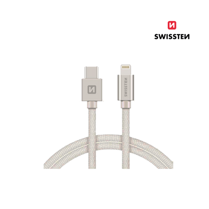 Cabo 1.2M Textile USB-C para Lightning MFI Swissten