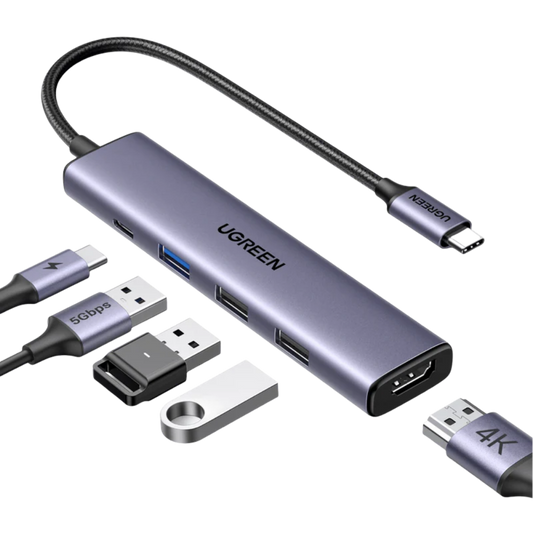 USB-C HUB 5 in 1 (4xUSB 3.0, 1xUSB-C) UGREEN