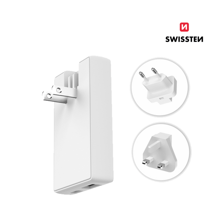 Adaptador Carregador World Travel USB - C + USB - A Swissten - ISELL & REPAIR