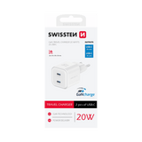 Adaptador de Corrente 2xUSB - C 20W Swissten - ISELL & REPAIR
