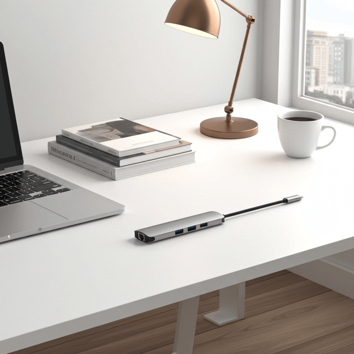 Adaptador HUB USB - C 8 em 1 Swissten (USB - C 100W, HDMI 4K, 3x USB 3.0, RJ45, SD, Micro) - ISELL & REPAIR