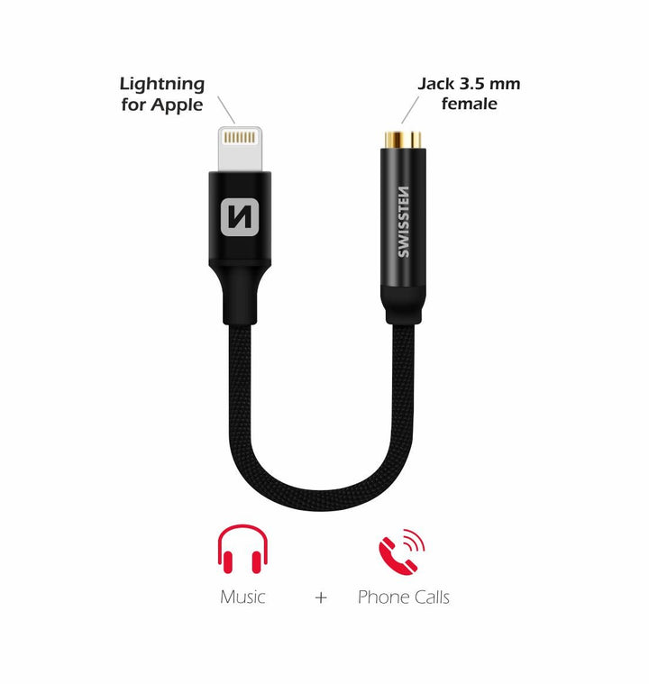 Adaptador Lightning para Jack 3.5mm 0,15M Swissten - ISELL & REPAIR