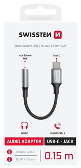 Adaptador USB - C para Jack 3.5mm 0,15M Swissten - ISELL & REPAIR