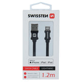 Cabo 1.2M Textile USB para Lightning MFI Swissten - ISELL & REPAIR