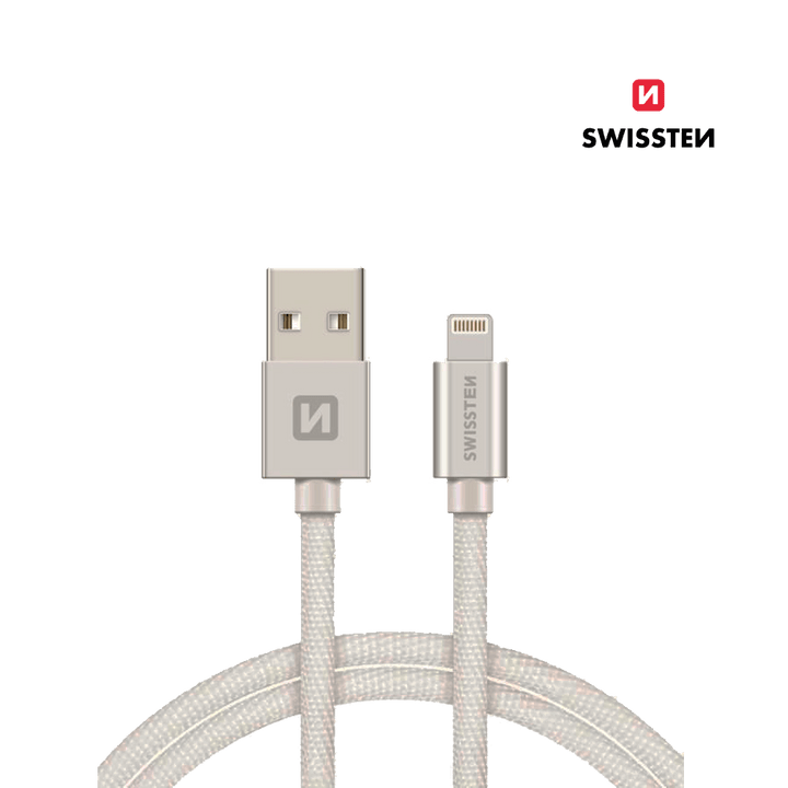 Cabo 1.2M Textile USB para Lightning MFI Swissten - ISELL & REPAIR