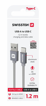Cabo 1.2M Textile USB para USB - C Swissten - ISELL & REPAIR