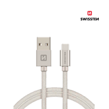 Cabo 1.2M Textile USB para USB - C Swissten - ISELL & REPAIR