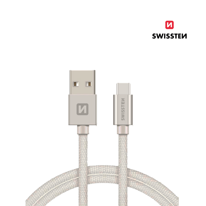 Cabo 1.2M Textile USB para USB - C Swissten - ISELL & REPAIR