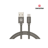 Cabo 1.2M Textile USB para USB - C Swissten - ISELL & REPAIR