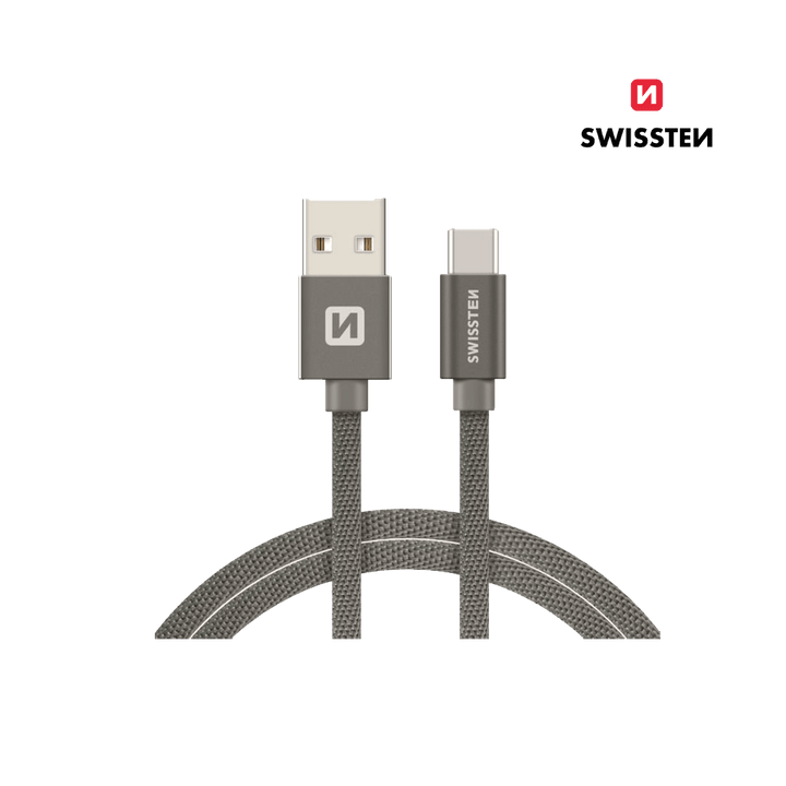 Cabo 1.2M Textile USB para USB - C Swissten - ISELL & REPAIR