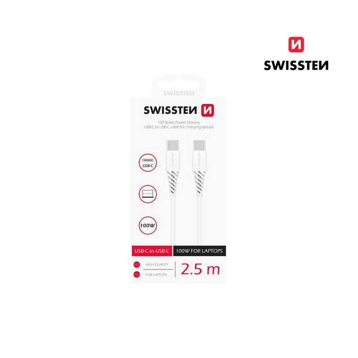 Cabo 2.5M USB - C para USB - C 100W PD Swissten - ISELL & REPAIR
