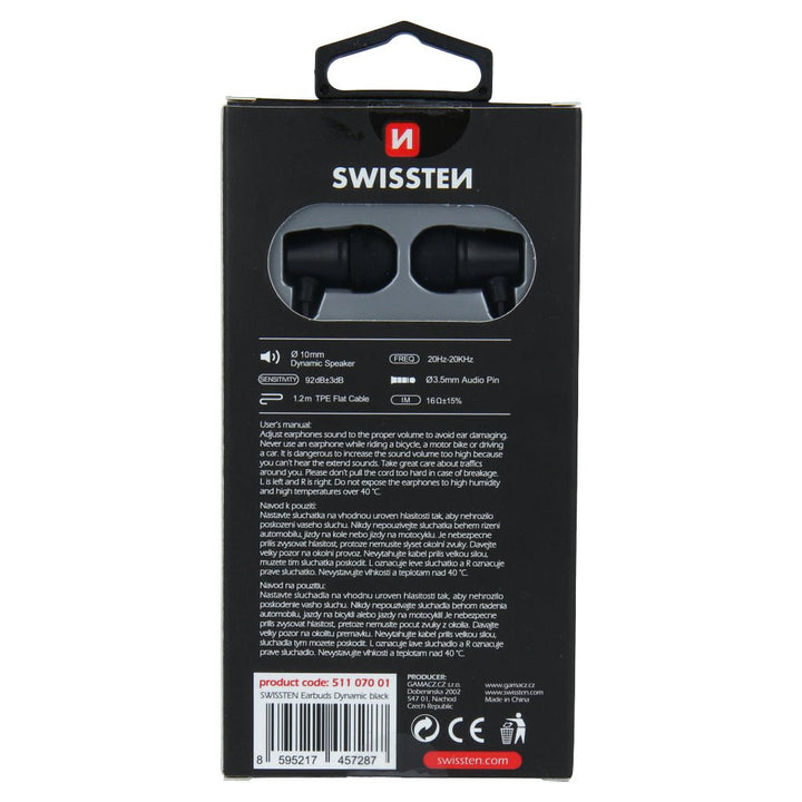 EarBuds Dinâmicos YS500 Preto Swissten - ISELL & REPAIR