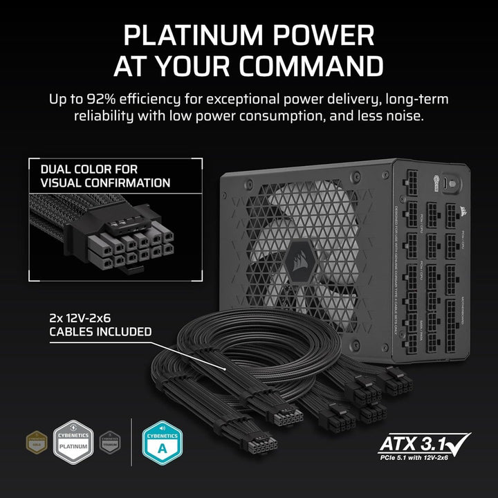 Fonte Corsair HX1200i 80 Plus Platinum Modular 3.1 Preta - ISELL & REPAIR