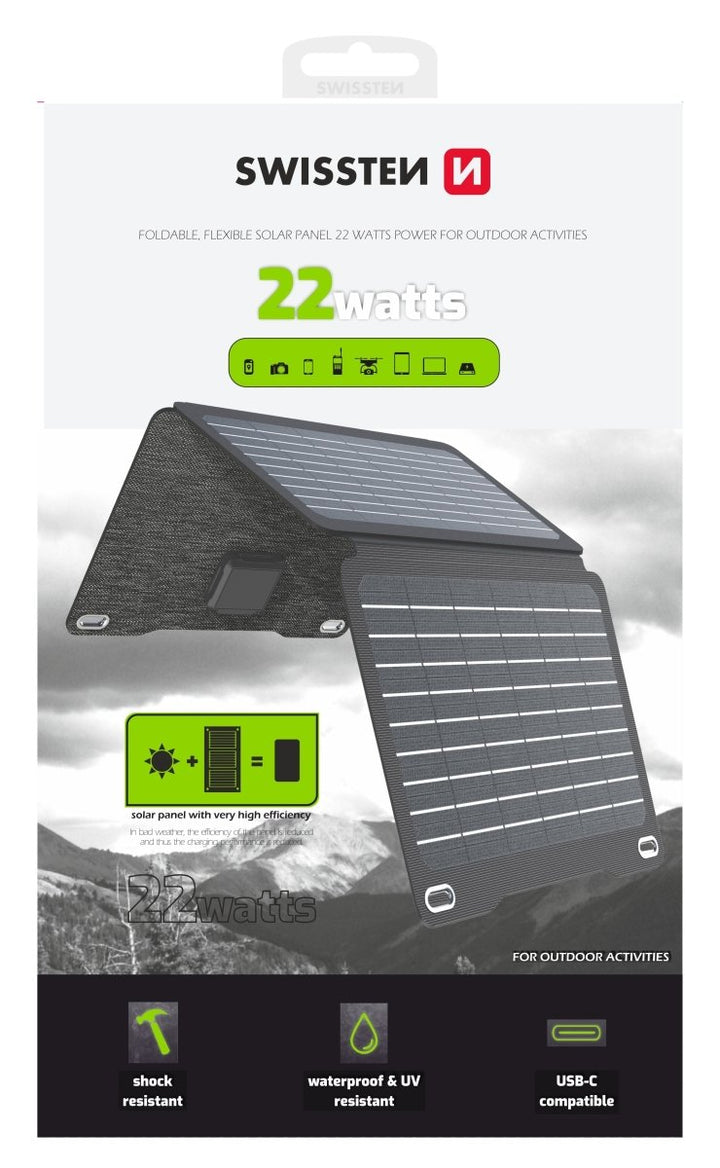 Painel Solar Dobrável 21W Swissten - ISELL & REPAIR