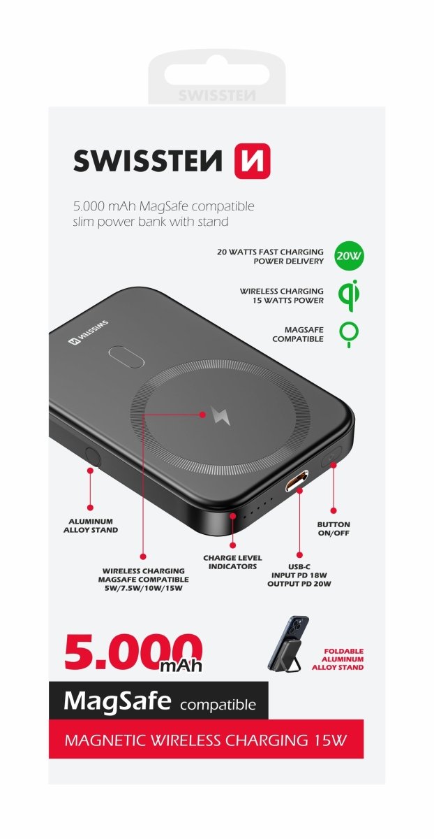 Power Bank MagSafe 5000 mAh 20W Power Delivery Swissten - ISELL & REPAIR