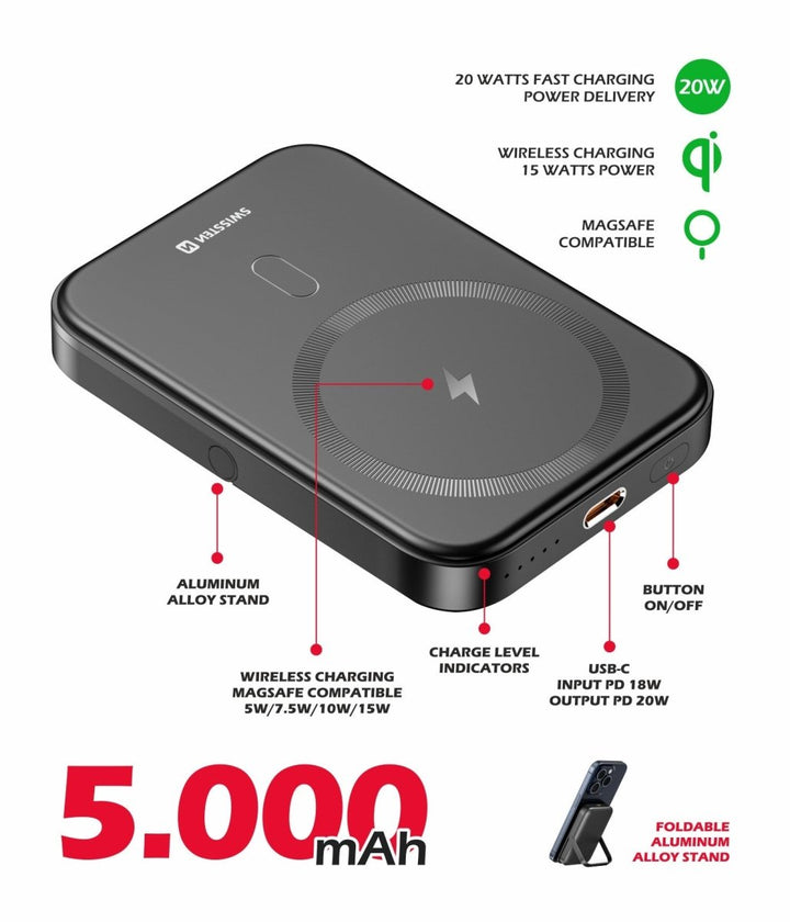 Power Bank MagSafe 5000 mAh 20W Power Delivery Swissten - ISELL & REPAIR