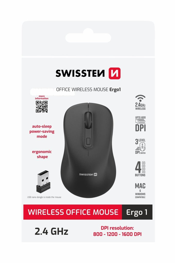 Rato Sem Fio Ergonómico ERGO1 Swissten - ISELL & REPAIR
