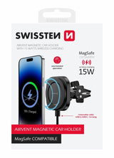Suporte Magnético Compacto para carro com Carregador Wireless 15W Swissten - ISELL & REPAIR