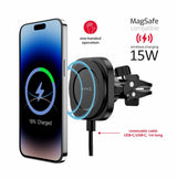 Suporte Magnético Compacto para carro com Carregador Wireless 15W Swissten - ISELL & REPAIR
