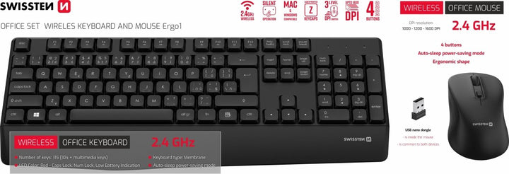 Teclado e Rato Sem Fios Swissten - ISELL & REPAIR