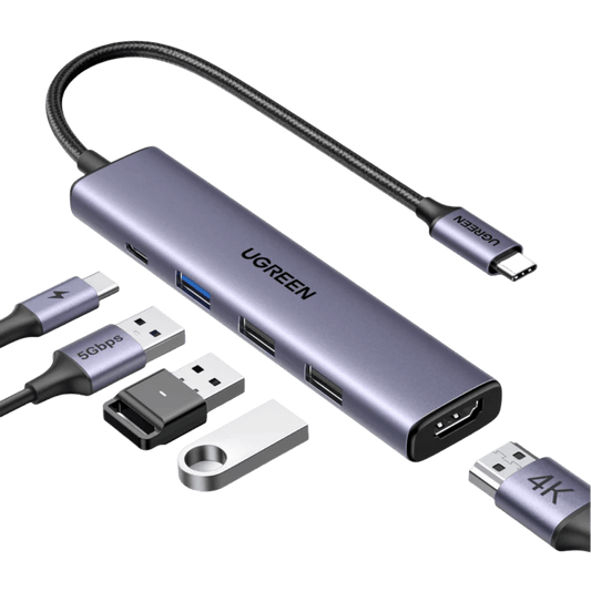 USB - C HUB 5 in 1 (4xUSB 3.0, 1xUSB - C) UGREEN - ISELL & REPAIR