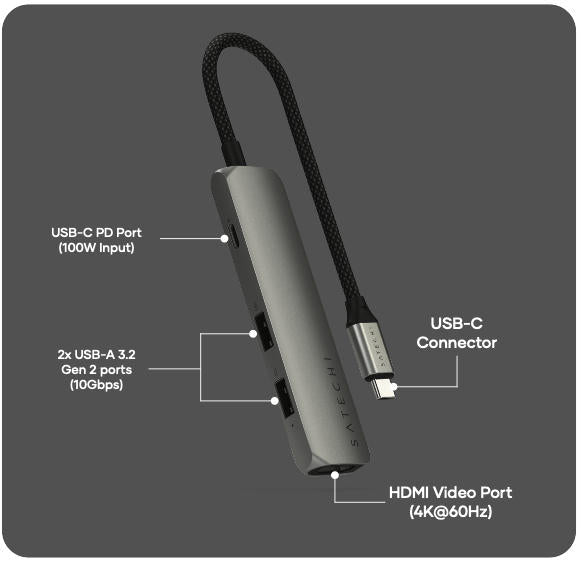USB - C Slim Multiport Adapter 4 in 1 Satechi - ISELL & REPAIR