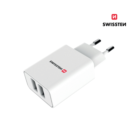 Adaptador Carregador Smart IC 2.1A (2xUSB) Swissten