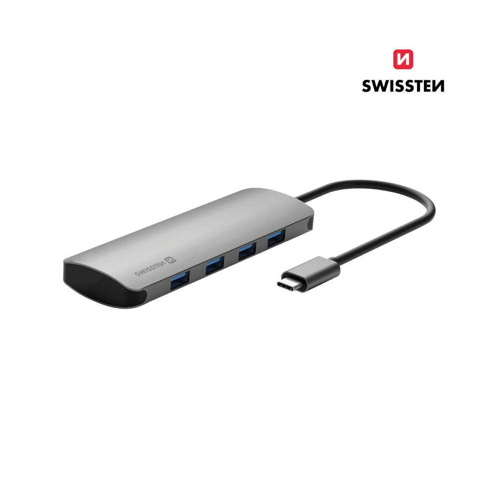 Adaptador Hub USB-C 4 em 1 Swissten