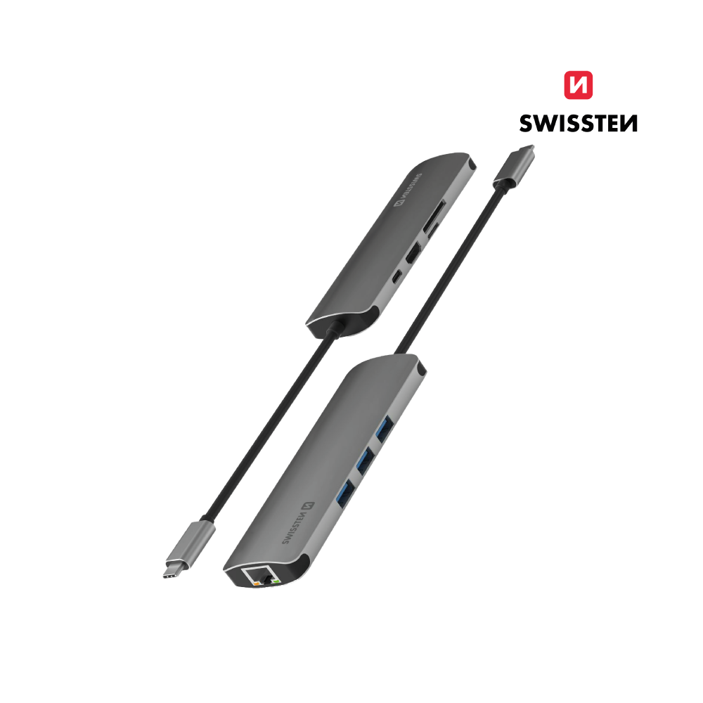 Adaptador Hub USB-C 8 em 1 Swissten