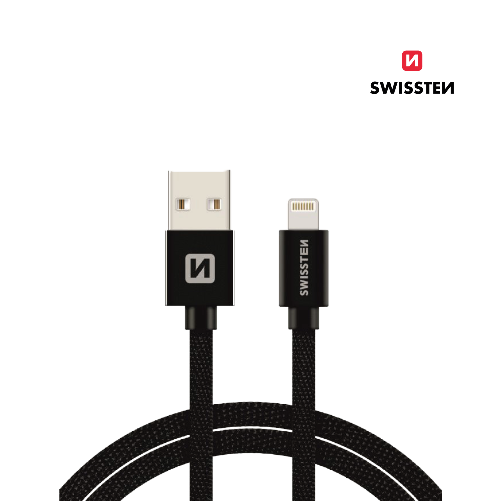 Cabo 1.2M Textile USB para Lightning MFI Swissten