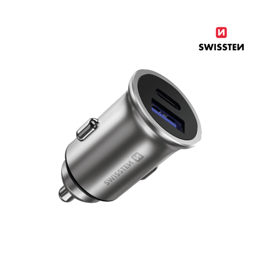 Adaptador Carregador para Carro (USB + USB - C Power Delivery) Swissten - ISELL & REPAIR