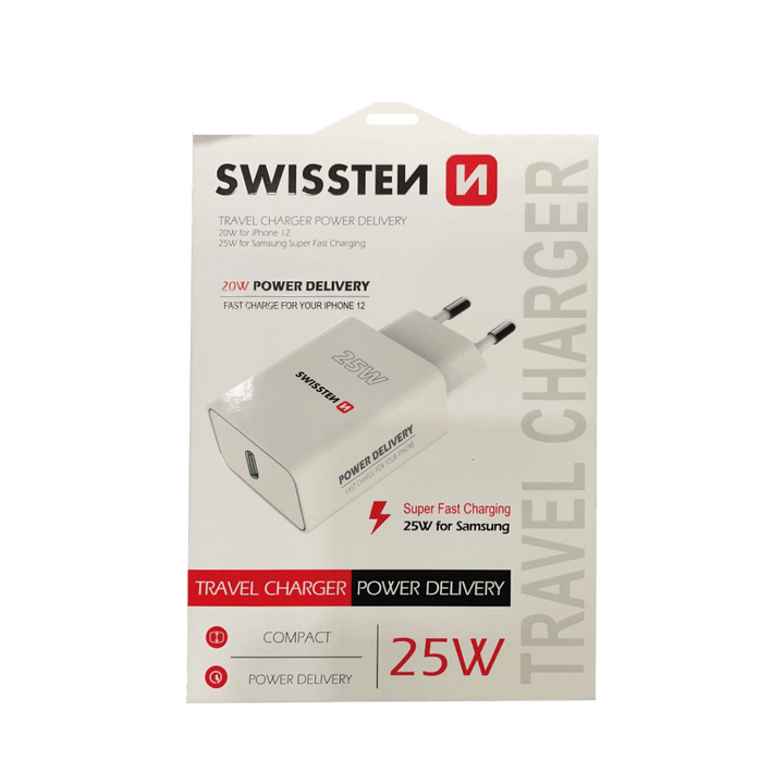 Adaptador Carregador Power Delivery USB - C 25W Swissten - ISELL & REPAIR