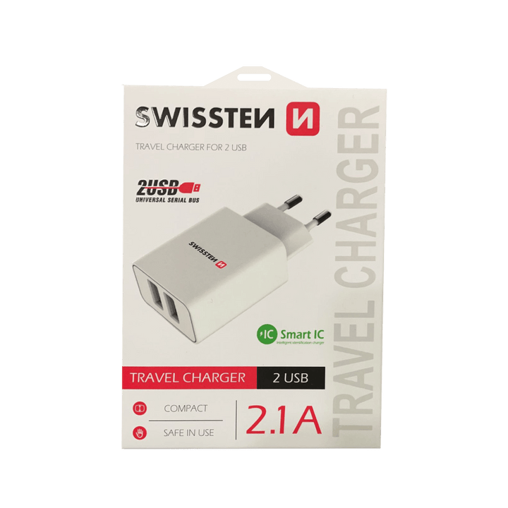 Adaptador Carregador Smart IC 2.1A (2xUSB) Swissten - ISELL & REPAIR