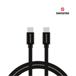 Cabo 1.2M Textile USB-C para USB-C Swissten