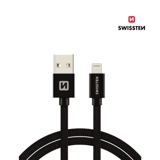 Cabo 1.2M Textile USB para Lightning MFI Swissten - ISELL & REPAIR