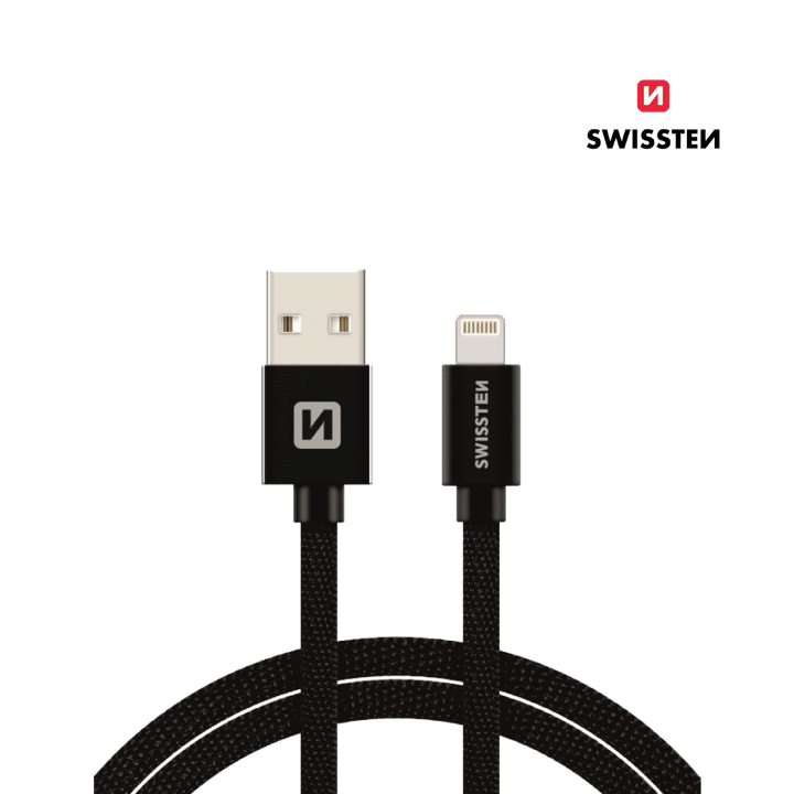 Cabo 1.2M Textile USB para Lightning MFI Swissten - ISELL & REPAIR