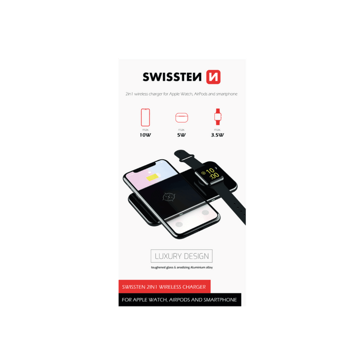 Carregador Wireless (2 em 1) 10W Swissten - ISELL & REPAIR