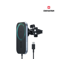 Suporte Magnético para carro com Carregador Wireless 15W Swissten - ISELL & REPAIR